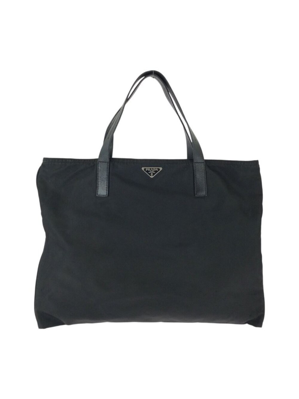 Prada Tessuto Black Silver Nylon Tote